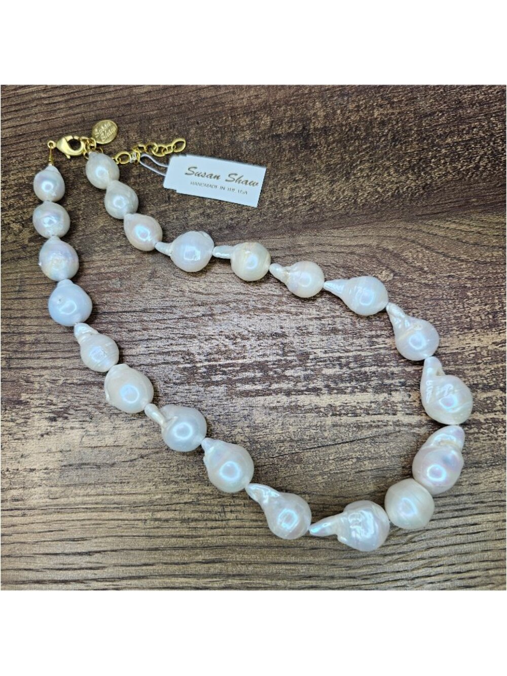 NWT!! Susan Shaw Natural Large Baroque Freshwater Pearl Necklace